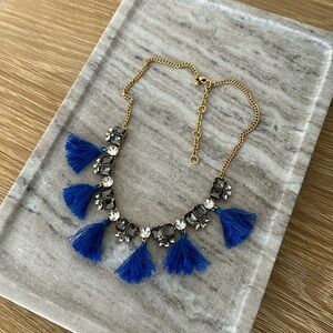 J.Crew Necklace Blue Tassels NWOT